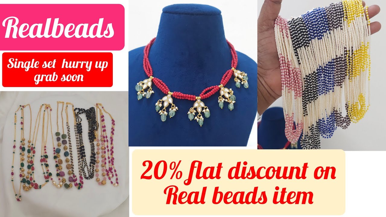Flat 20% discount on real beads collection manulu  chetand rubies  ..single set sale 9701299266