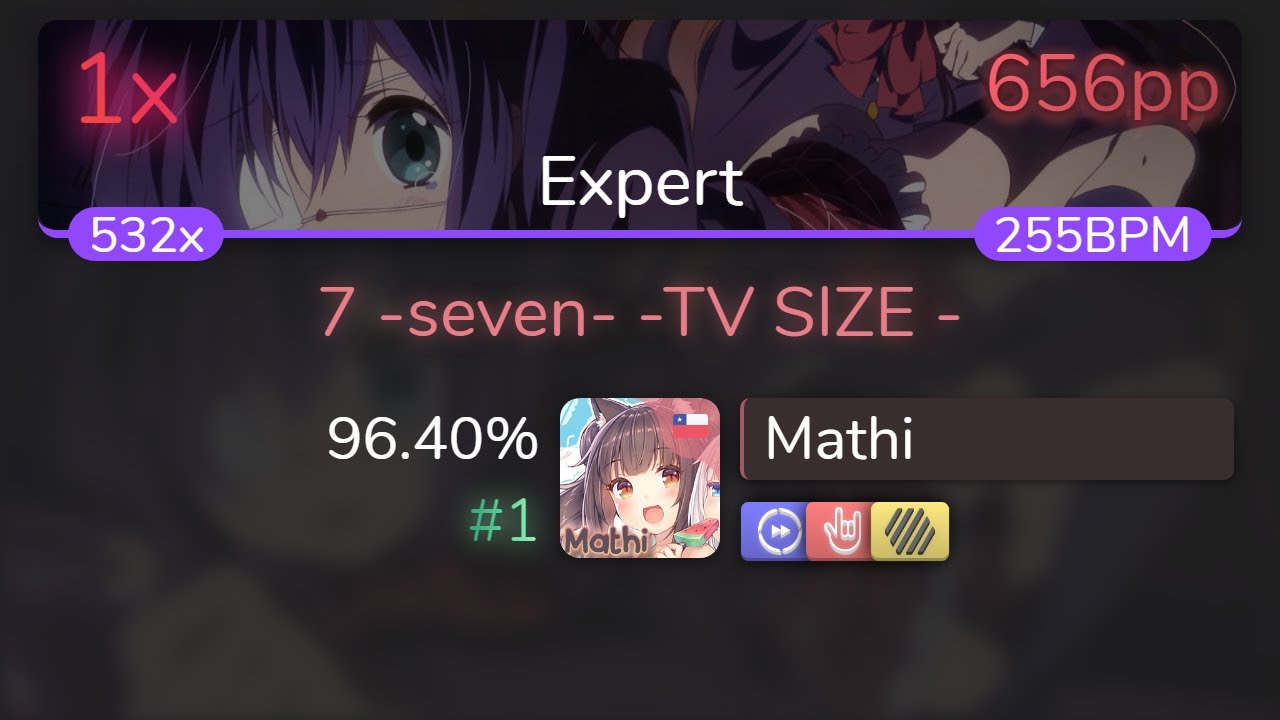 [Live] Mathi | FLOWxGRANRODEO - 7 -seven- -TV SIZE - [Expert] +HDDTHR 96.40% {#1 656pp 1❌} - osu!