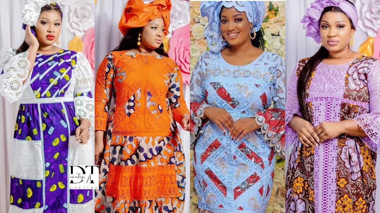 les nouveaux modèles de robe longue en bazin avec des mélanges incroyables #ankara #mode