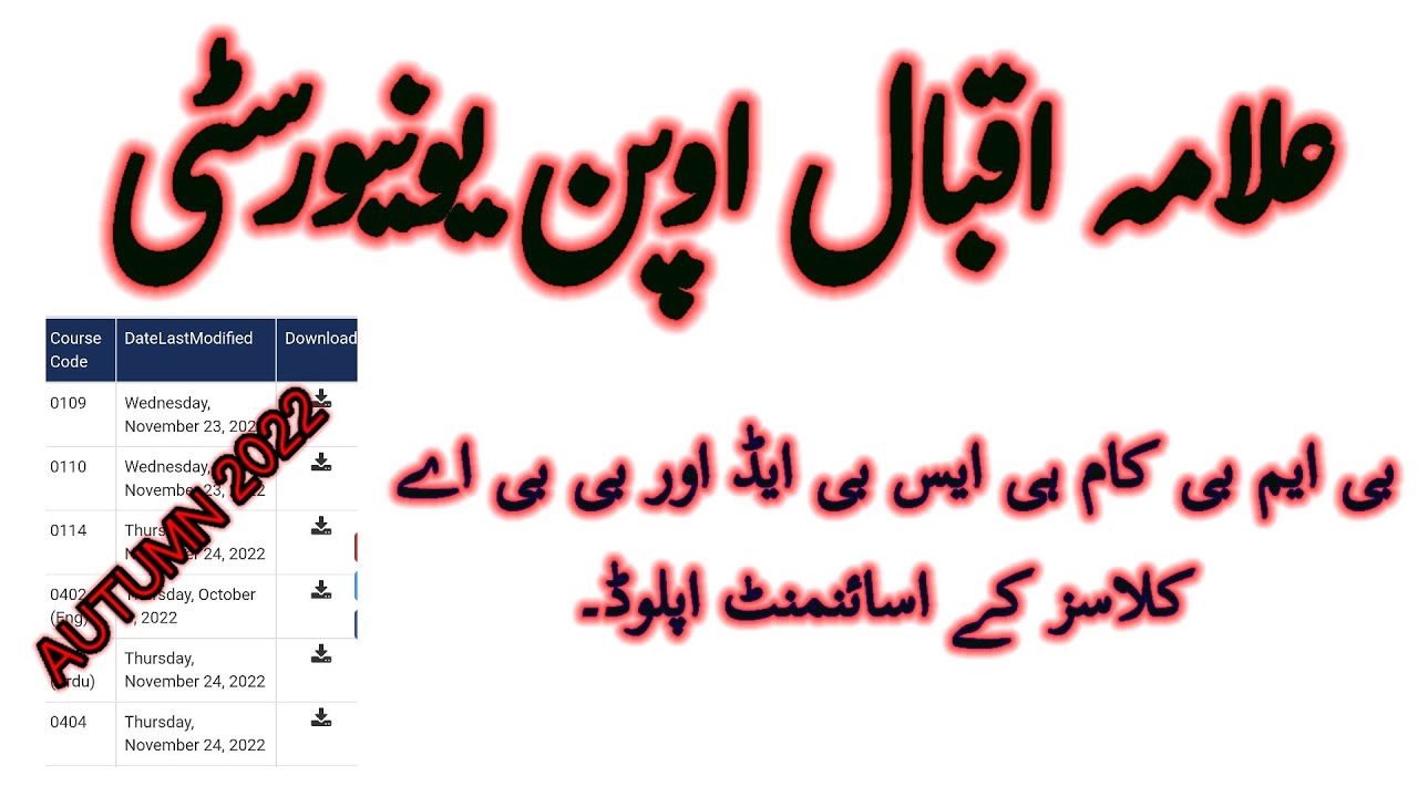 Aiou Assignment Question Paper Download Autumn 2022 | Aiou Assignment Download | Aiou 2022