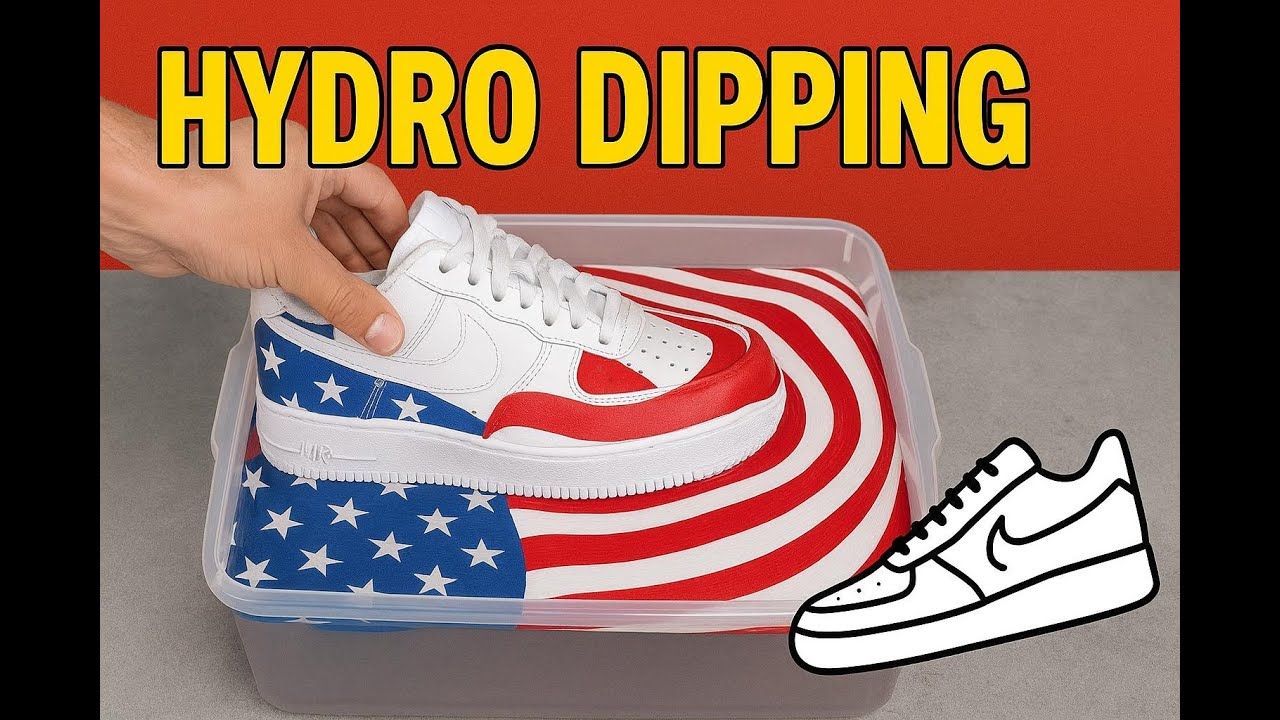 Hydro Dipping Sneakers In American Flag Pattern & More