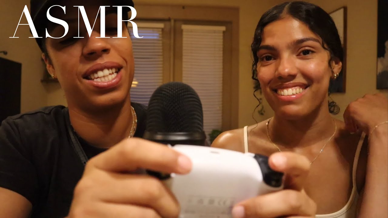 My sister tries ASMR for the first time!!! (Really good)
