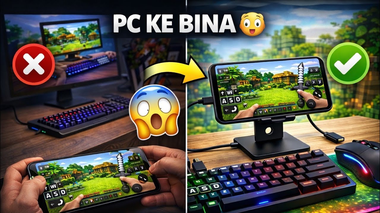 Minecraft PE Keyboard & Mouse Gameplay Android | Full Setup Guide 2026