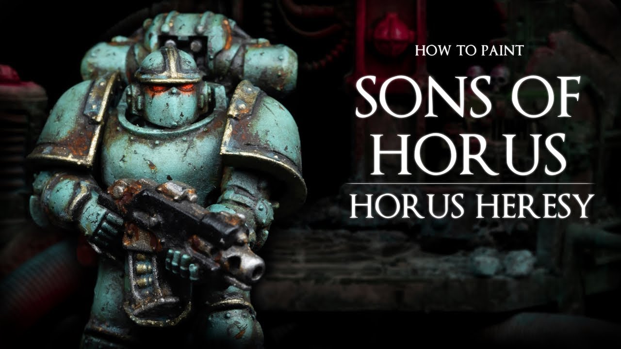 Sons of Horus in the Grimdark style || Heavily Weathered Power Armor for Warhammer Miniatures