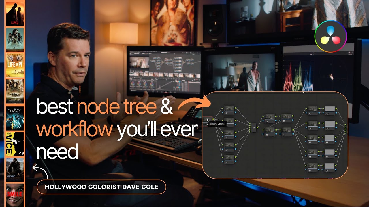 Лучший рабочий процесс DaVinci Resolve и структура узлов с голливудским колористом Дэйвом Коулом ...