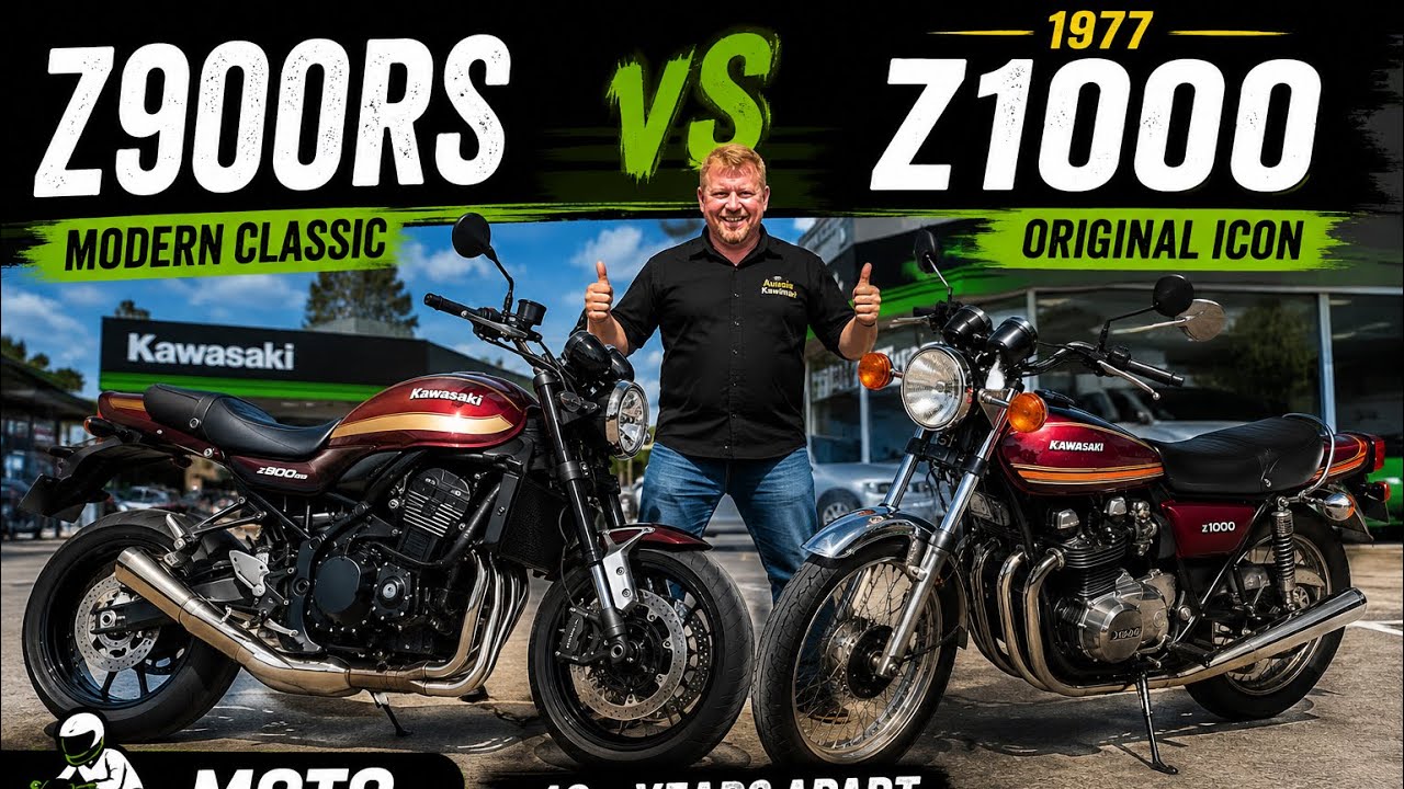40+ Years apart.2018 Kawasaki Z900RS 1977 Z1000 Side by Side