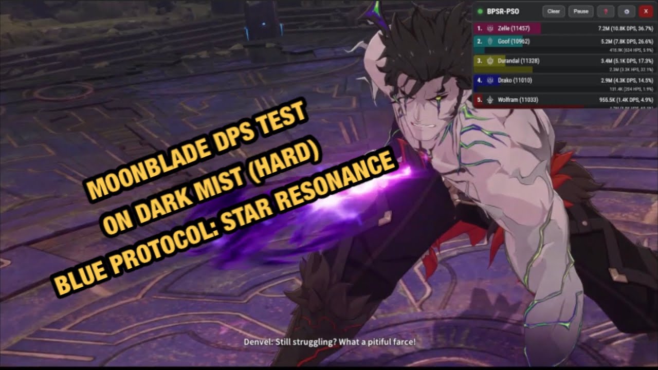 Moon Blade DPS Test - Dark Mist (Hard) DPS METER ON | Blue Protocol: Star Resonance