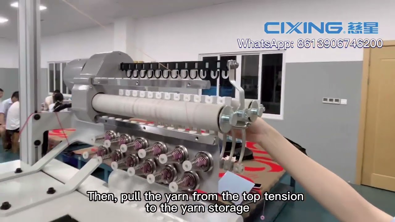 Threading process of flat knitting machine