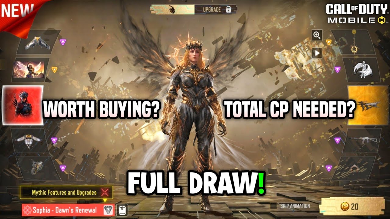 How much CP do you need to Buy New Mythic Sophia Dawn's Renewal for every Region?