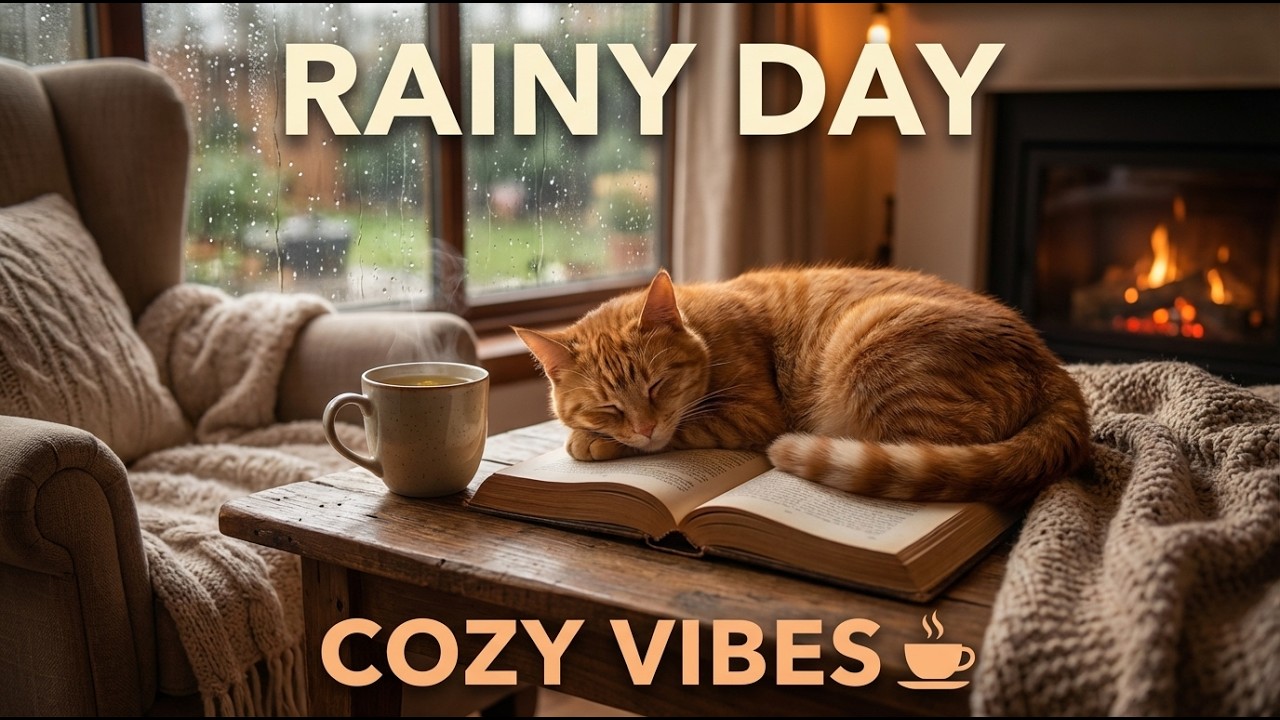 Cozy Rainy Day with My Cat Ginger ☕🐱 Perfect Rainy Afternoon Vibes