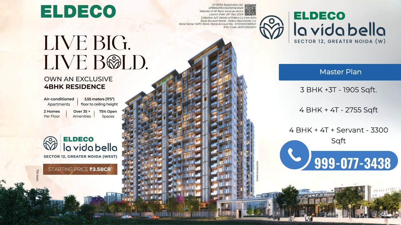 Eldeco La Vida Bella Greater Noida | Luxury Living with Italian Touch | Full Review 2025 |9990773438