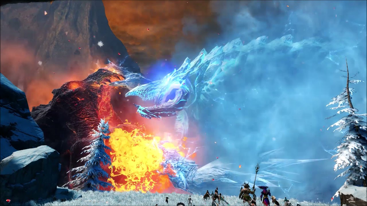 Guild Wars 2- Jormag and Primordus face off (Champions Ending)