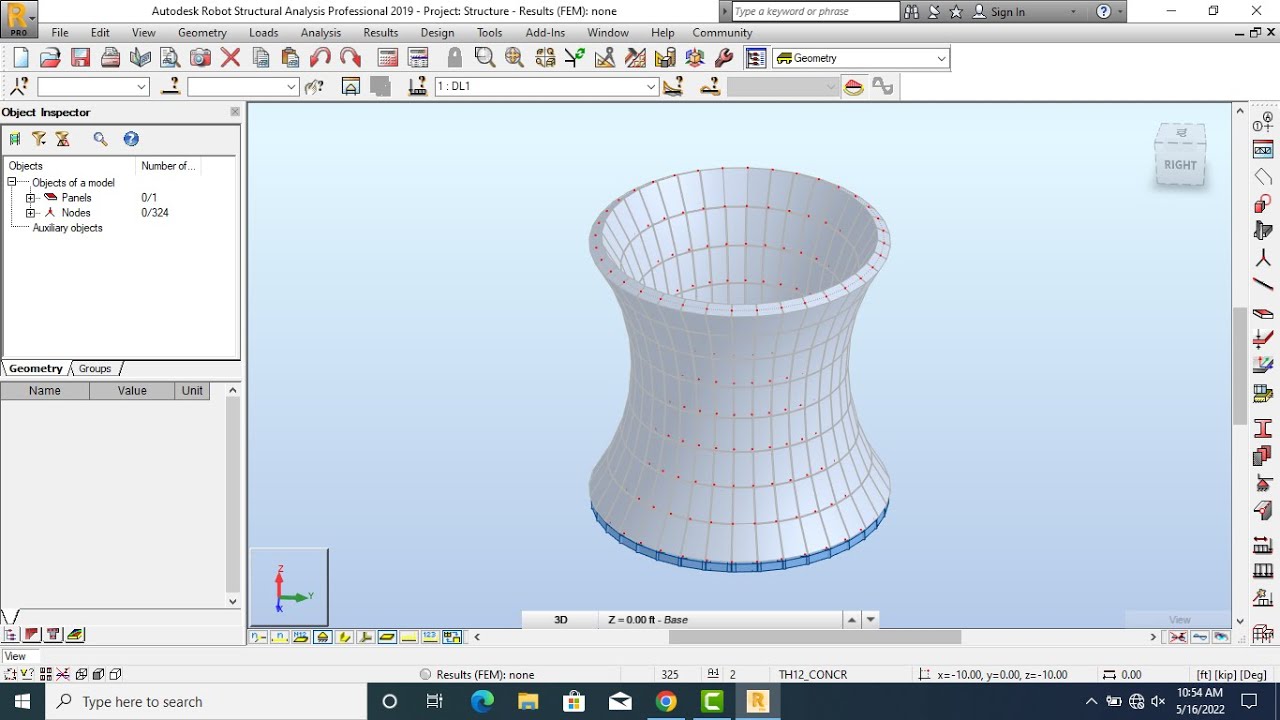 Shell Structure | Chimney Cooler in Robot Structural Analysis