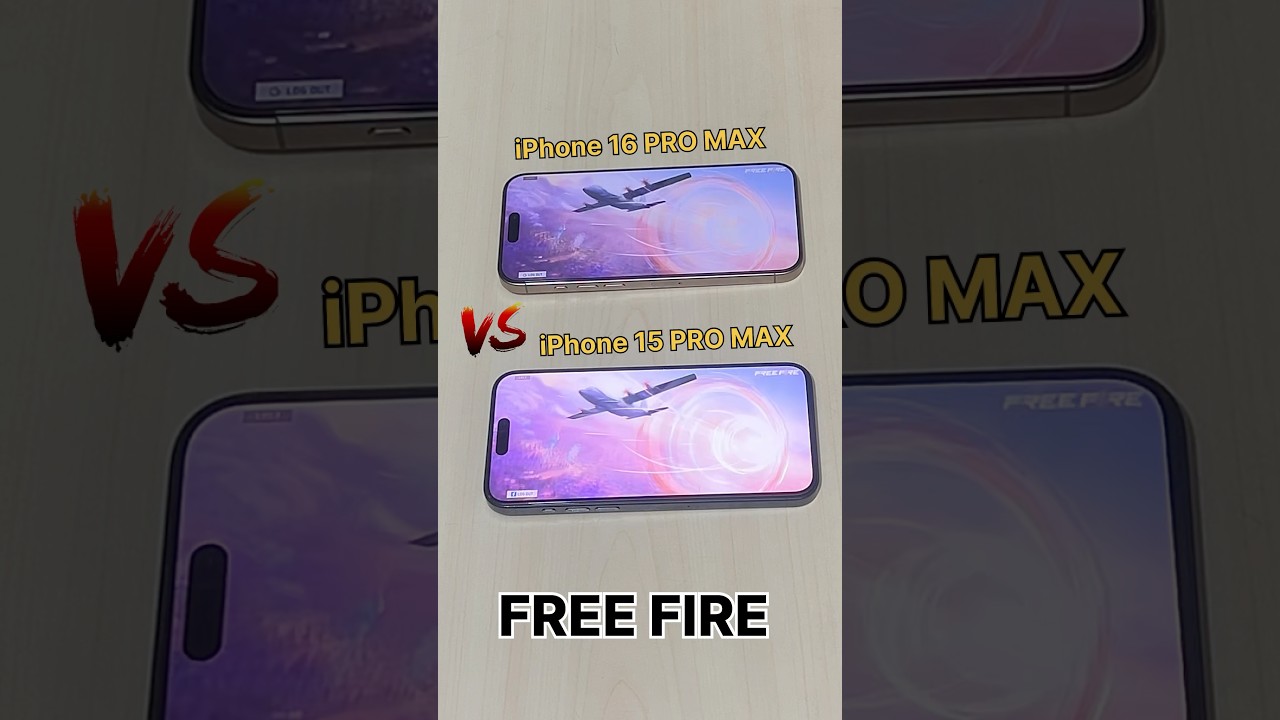 iPhone 16 PRO MAX 😈vs iPhone 15 PRO MAX 👿| - Gaming Test | A18CHIP vs A17CHIP | #freefire #shorts