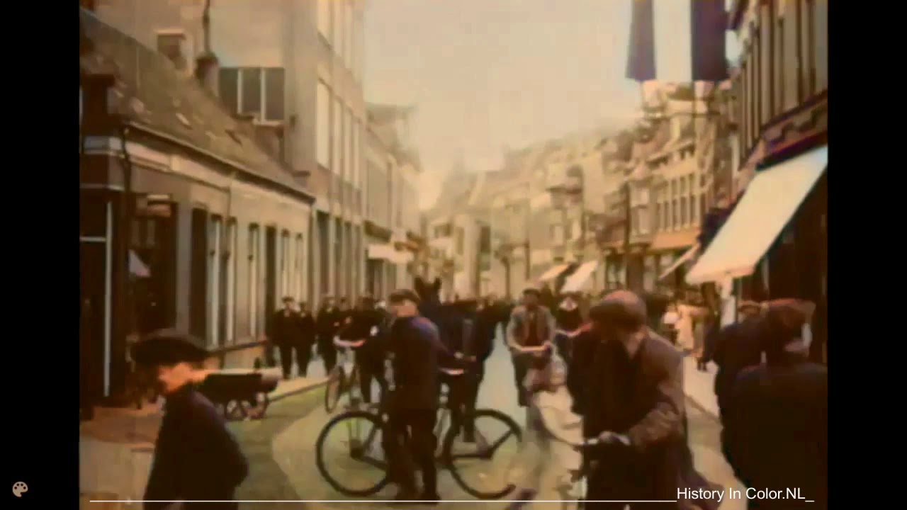 Stadsgezichten Enschede 1920, ingekleurde film met geluid. Colorized footage sound added.