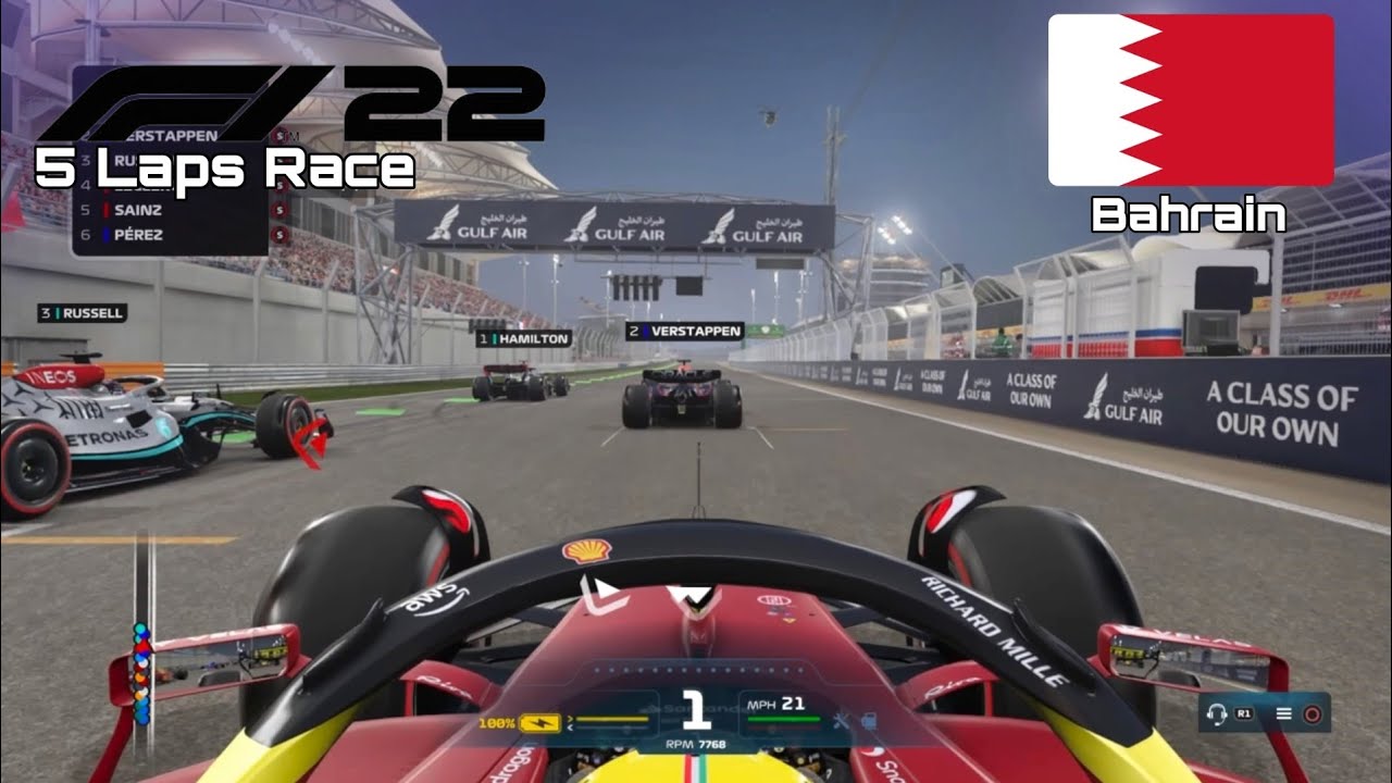 F1 2022 GAME | 5 Laps Race Bahrain - Charles Leclerc | PS4 Gameplay