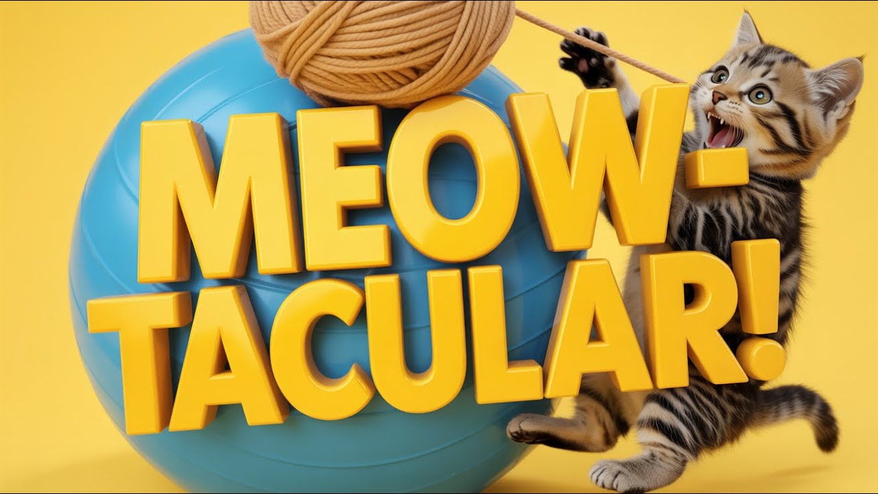 Funny Cat Song and Dance for Kids Cute Kitten Nursery Rhymes with Meow Meow Singing Fun