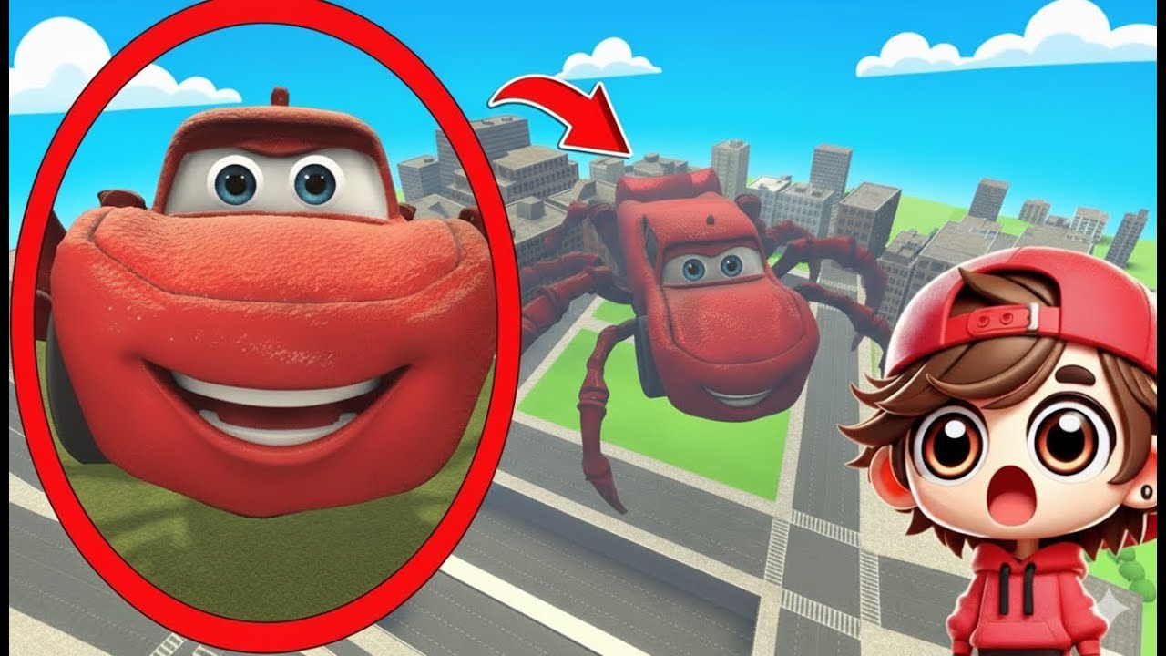 التقطت طائرتي بدون طيار ماكوين العنكبوت MCQUEEN SPIDER GIANT في الحياة الواقعية