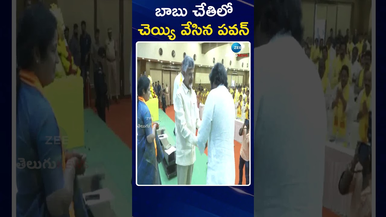 Chandrababu Naidu & Pawan Kalyan In NDA Meeting | బాబు చేతిలో చెయ్యి వేసిన పవన్ | ZEE Telugu News