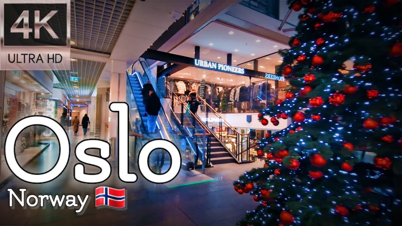 👣Walk with Me in Norway | Oslo City Shopping Center | 4K experience | Winter 2023👣