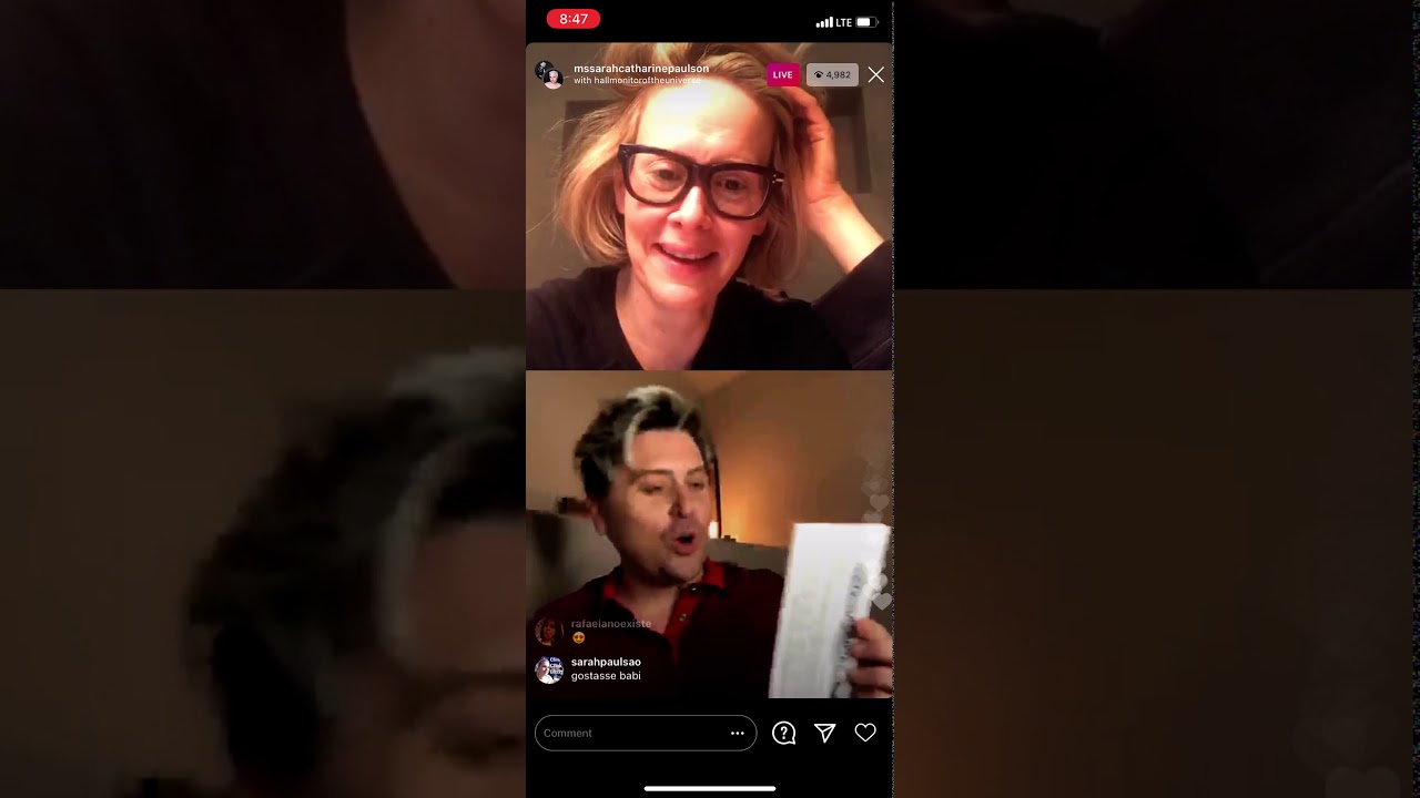 SARAH PAULSON INSTAGRAM LIVE 2020