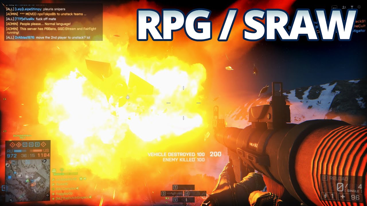 Battlefield 4 - RPG / SRAW vs Helicopters & Jets