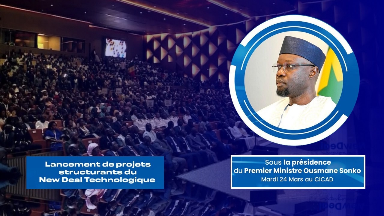Le PM Ousmane Sonko pr&eacute;side le lancement Projets Structurants du New Deal Technologique