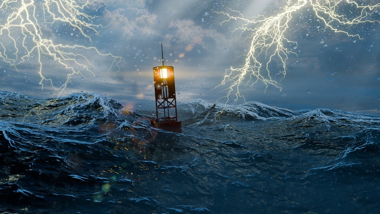 🌊 Создаём штормовой океан в Blender (дождь и волны)