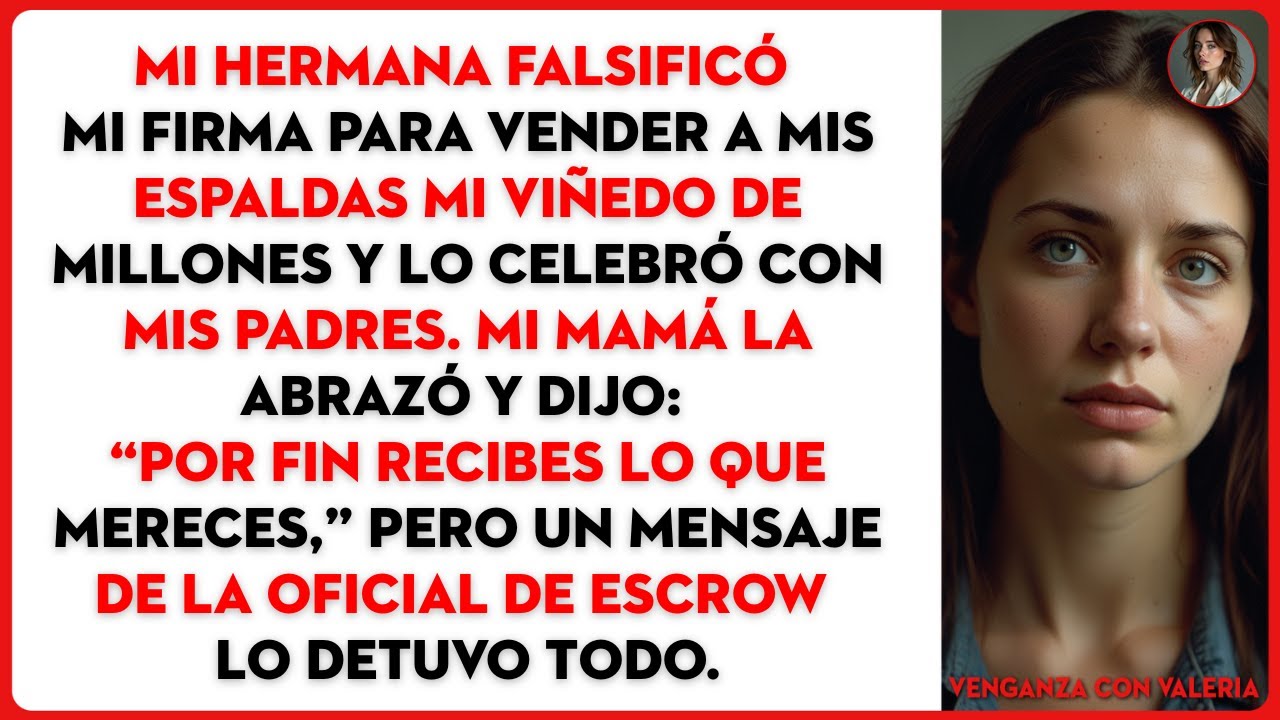 Mi hermana falsificó mi firma para vender a mis espaldas mi viñedo de millones y lo celebró...