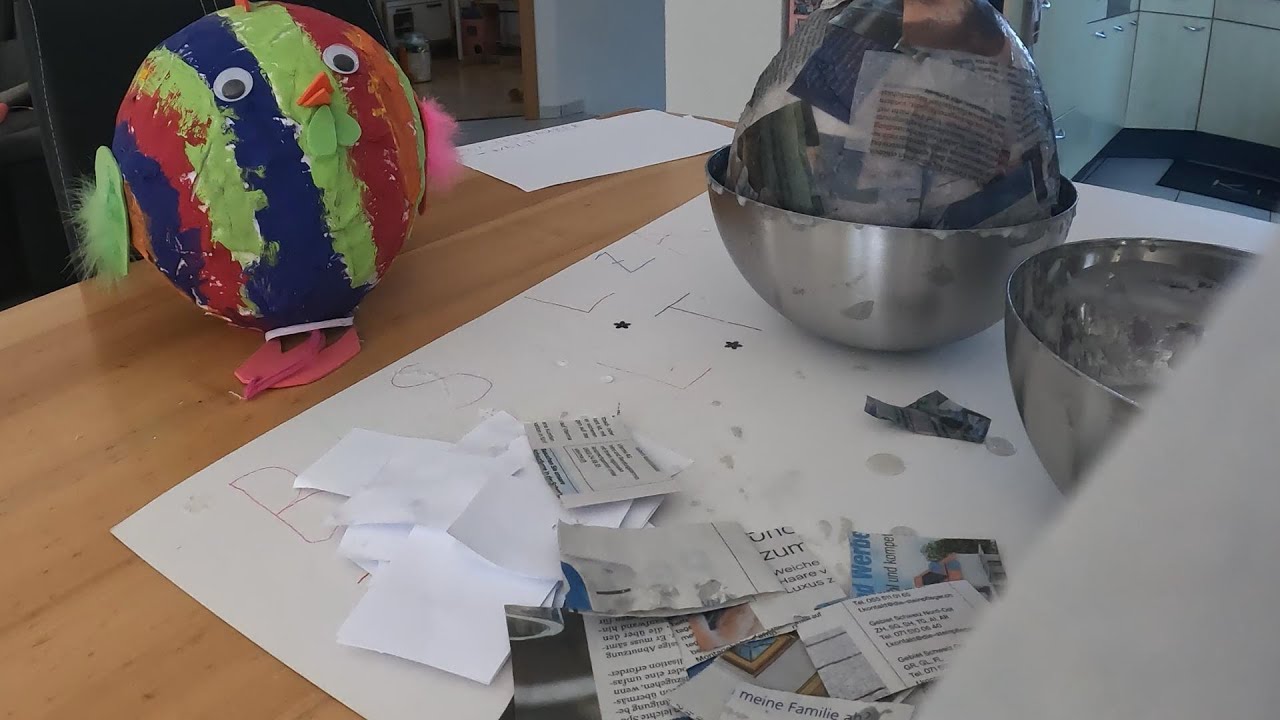 Wir basteln ein Kleister-Huhn (Teil 1) – kunterbunt & handgemacht! 🐔✨