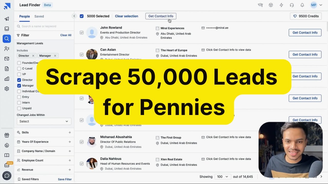 Scrape 50,000 Email and Phone Numbers of Leads Instantly for any Niche with Saleshandy's Lead Finder