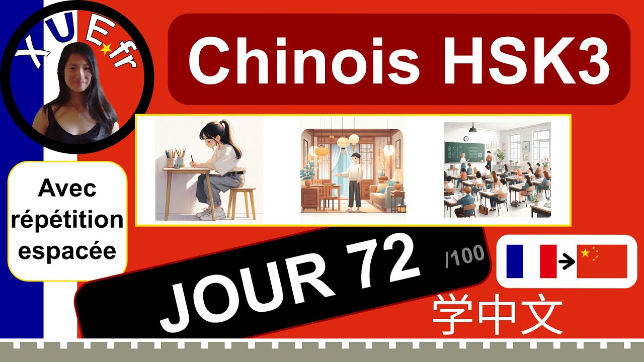 Cours de chinois en français, HSK3 🇫🇷›🇨🇳, JOUR 72, + (画，欢迎，班), avec répétition espacée.