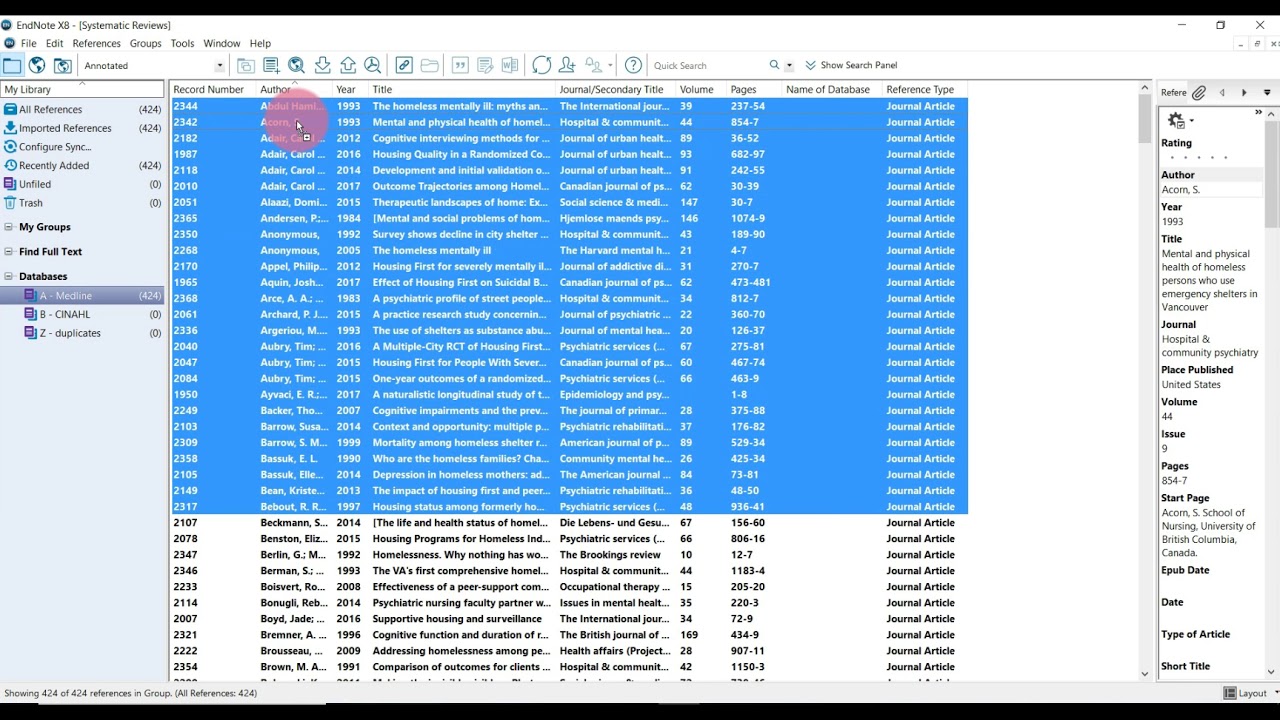Endnote: Import an RIS File (Medline)