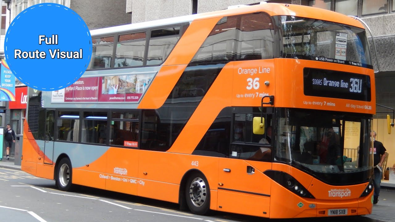 NCT Orange Line 36U Full Route Visual- City, Victoria Centre to Chilwell