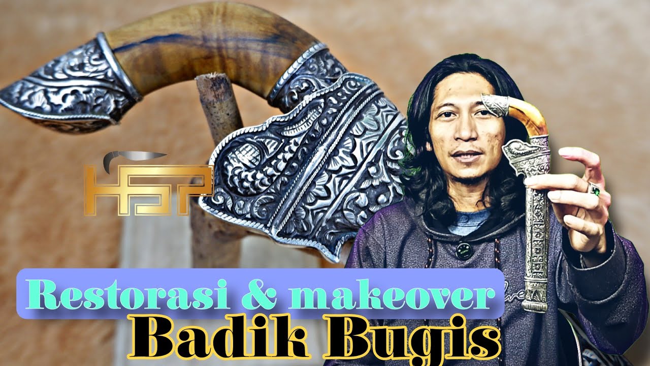 Restorasi badik Bugis - Di gantengin dengan gagang baru dan full pasang timpo perak yang diukir.