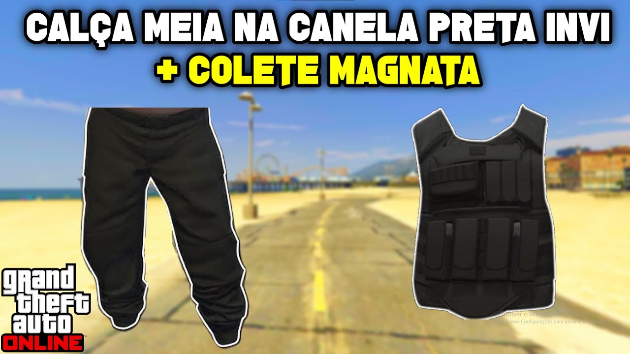 *SEM COM* COMO PEGAR A CALÇA MEIA NA CANELA INVISIVEL PRETA JUNTO COM COLETE MAGNATA - GTA 5 ONLINE