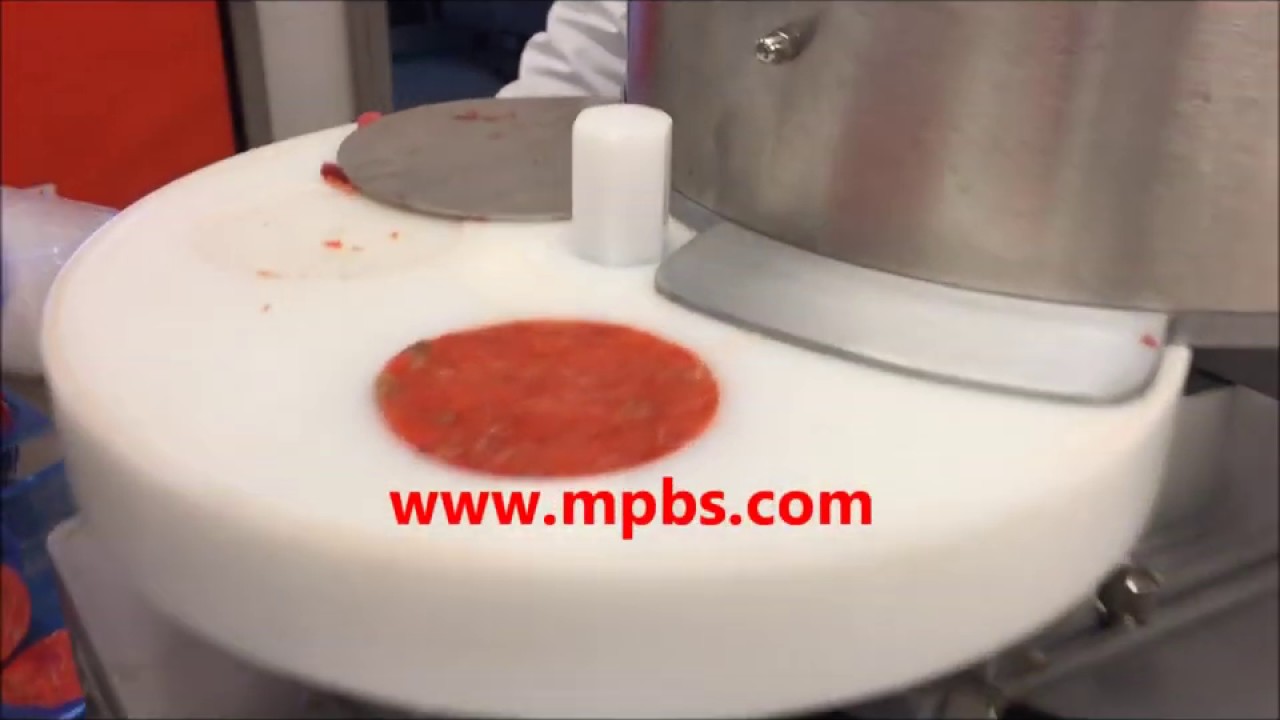 MH100N Meatball Hamburger Machine - Salmon Slider Demo - 323-268-8514