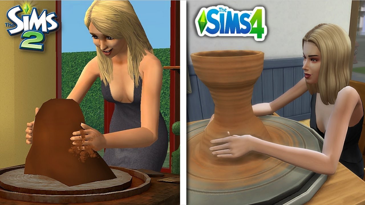 Sims 4 vs Sims 2 - Pottery