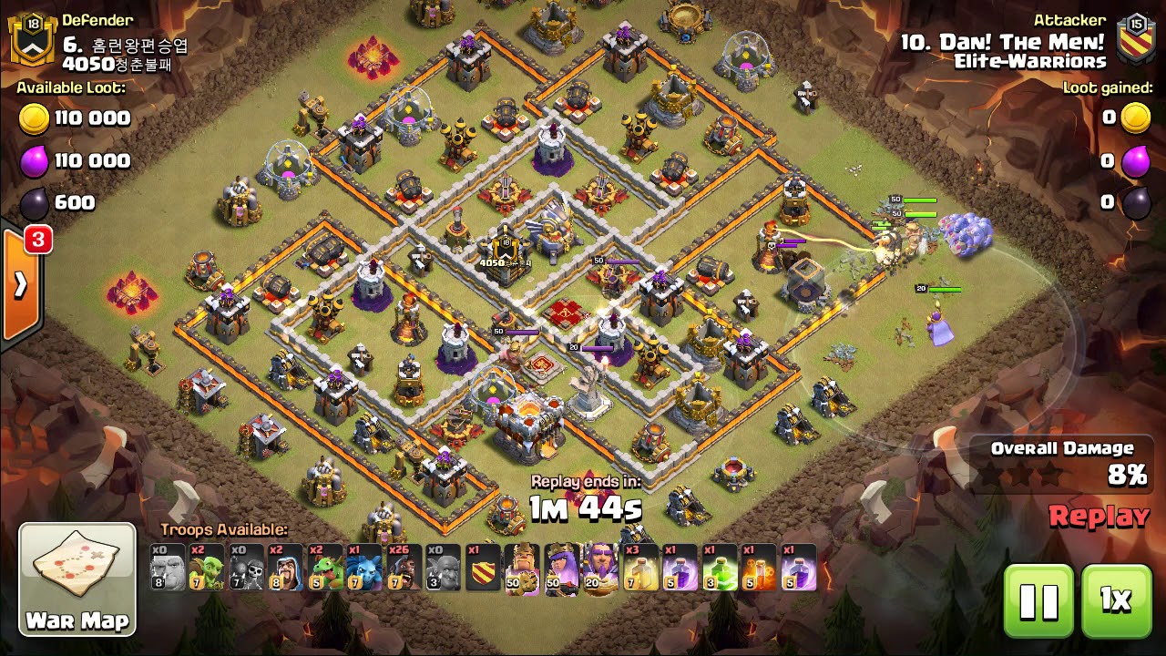 CoC TH11 vs TH11 hobo hogs + bowlers 3 star (dec 2017 update)