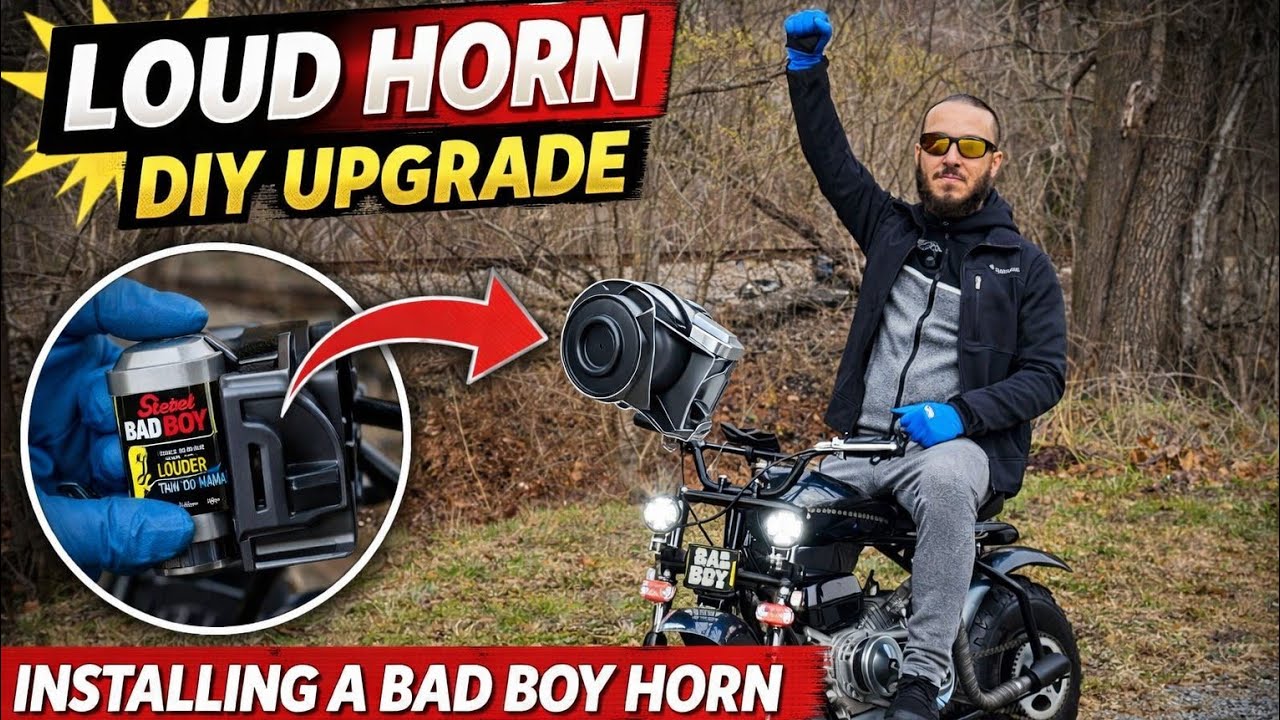 How to Install a Bad Boy Horn on Axis M200 & Coleman CT200U-EX Mini Bike | Loud DIY Upgrade