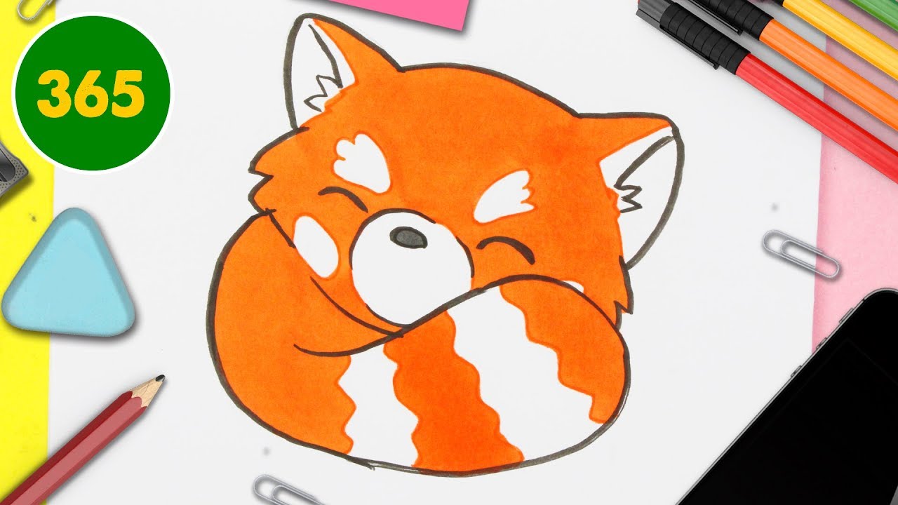 COME DISEGNARE panda rosso Kawaii - come disegnare animali