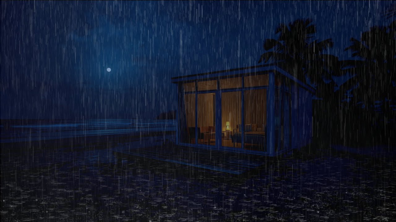 Rainy Night Ocean House 🌙 Relaxing Rain Sounds for Sleep, Study