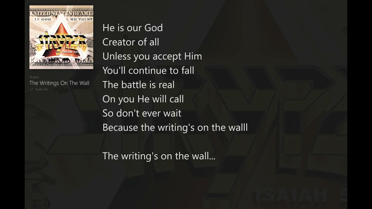 The Writing's On the Wall (with Lyrics) Stryper/In God We Trust