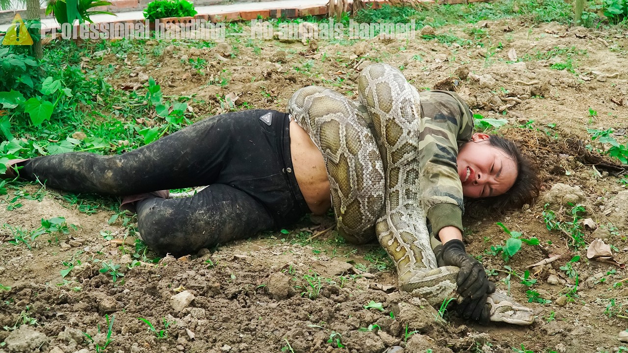 72 Hours Survival 😱 Girl Trapped by a Giant Python on the Farm &ndash; No Way Out!