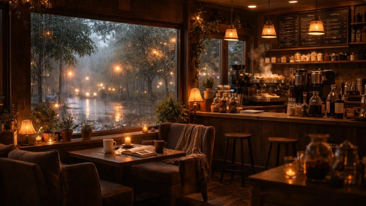 Fall Asleep In 3 Minutes 😴 | Cozy Coffee Shop Rain ASMR | For Sleeping, Studying, Relaxing