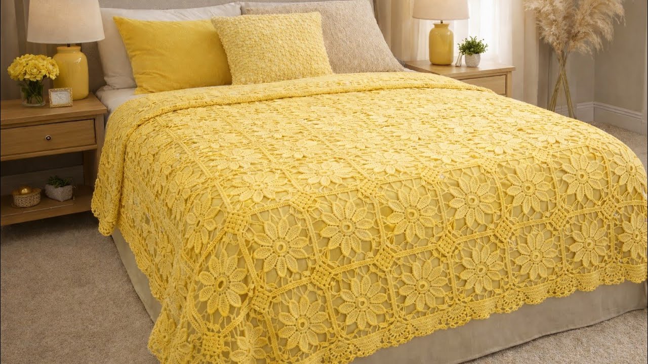 لن تملي من صنع هذه البطانية الرائعة #crochetblanket #بطانية_كروشيه #crochet #knitting #handmade 