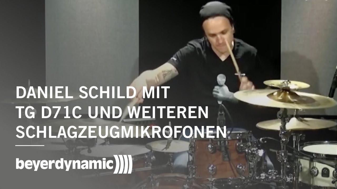 Daniel Schild mit beyerdynamic TG D71c und weiteren Schlagzeugmikrofonen