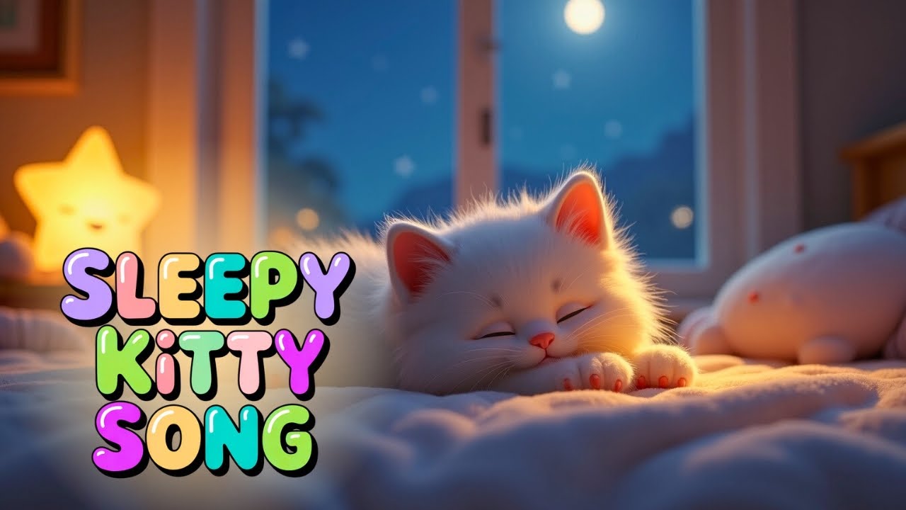 Sleepy Kitty Song 🐱💤 Relaxing Bedtime Lullaby to Help Babies Fall Asleep Fast