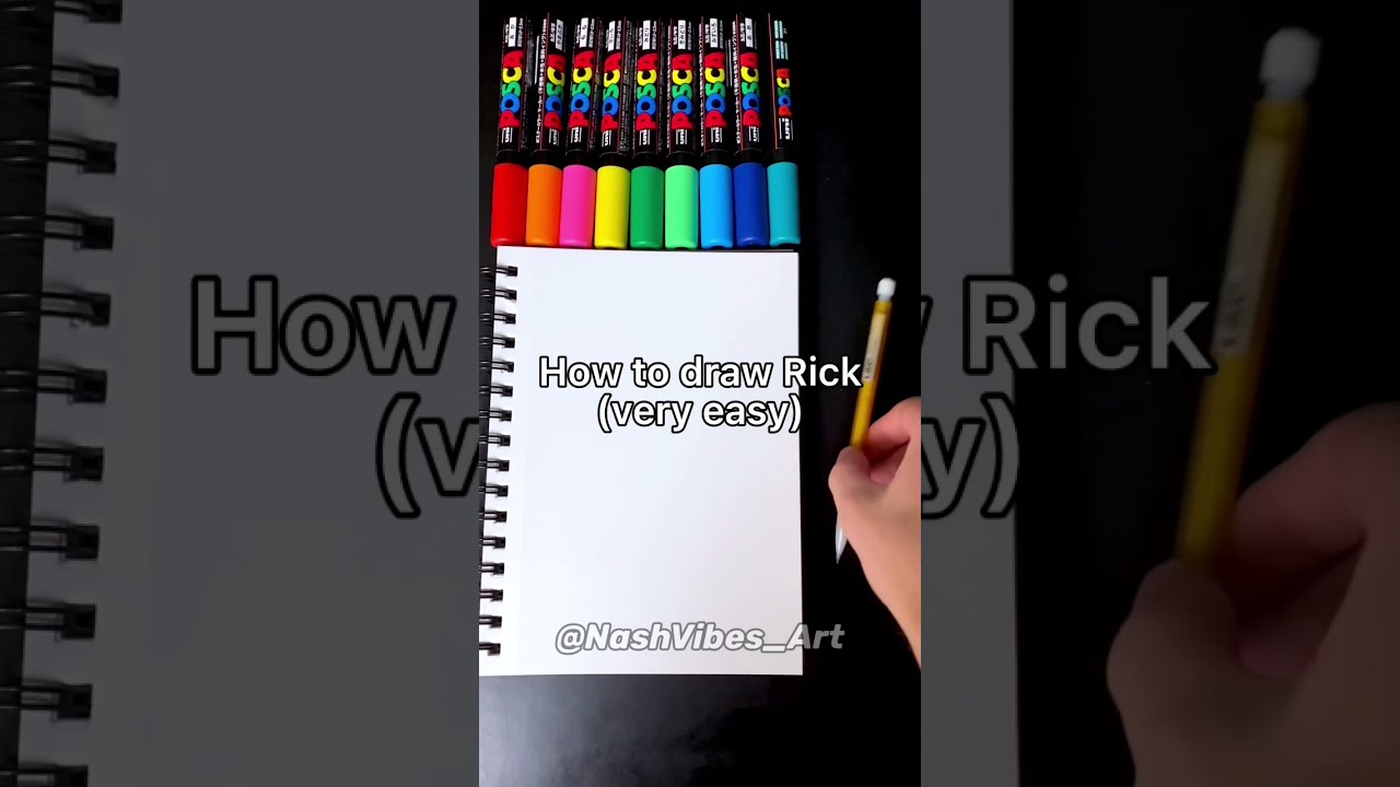 How To Draw Rick from Rick and Morty! Very easy Tutorial! (#Shorts)