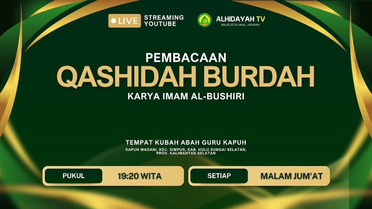 PEMBACAAN QOSIDAH BURDAH. MT. AL-HIDAYAH KAPUH MADANI | MALAM JUM'AT, 15 JANUARI 2026